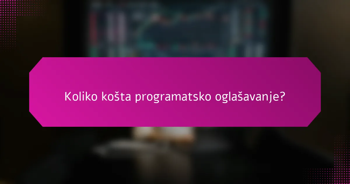 Koliko košta programatsko oglašavanje?